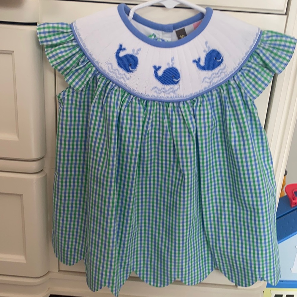 2T banana split short smoked dress with matching bloomers never worn